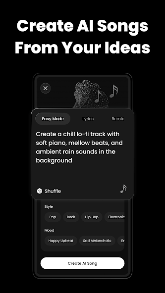 VibeMe AI create AI songs screenshot
